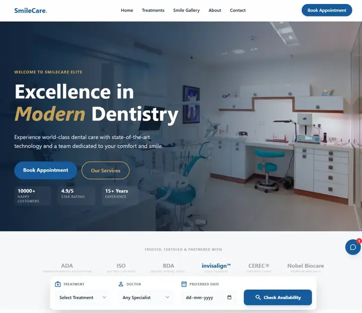 SmileCare – Modern Dental Care Platform Desktop
